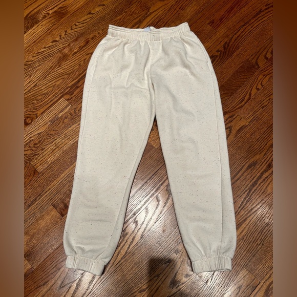 DSG Women’s Ivory Speckled Fleece Jogger Sweatpants Size Small - Picture 2 of 4